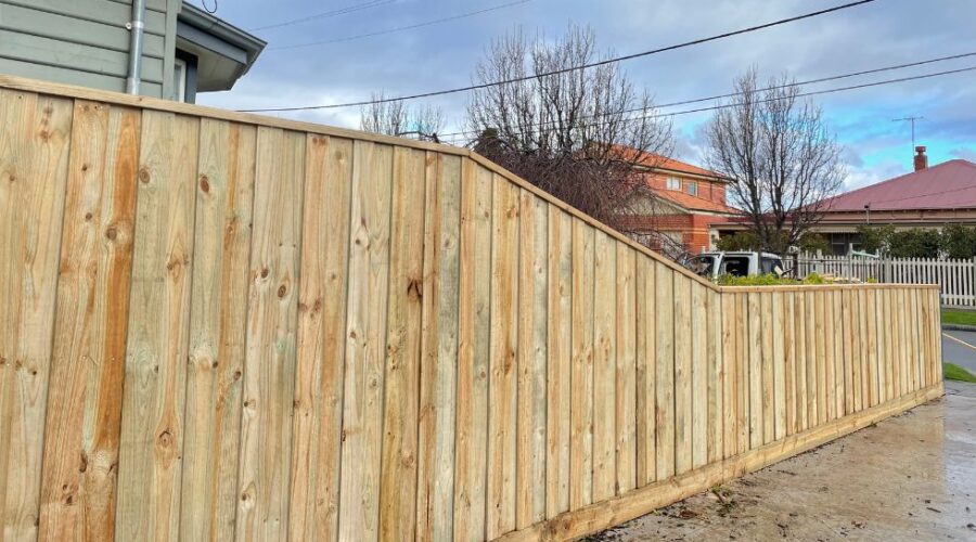 Treated Pine Paling Fencing - Timber boundary fence between two properties in Box Hill