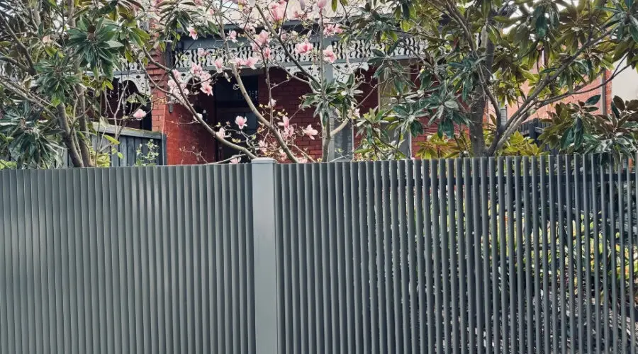Angled Vertical Blade Fence Panel