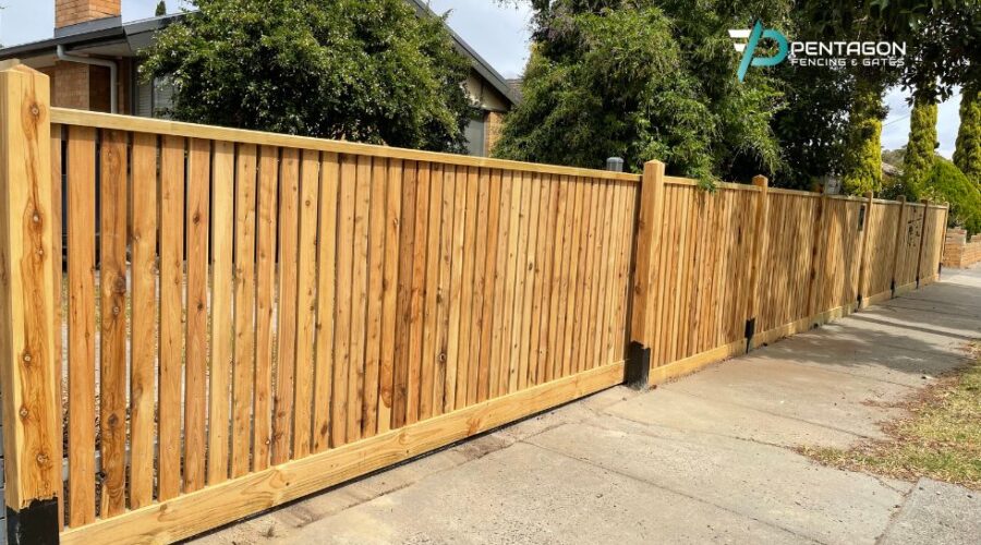 installing timber front fence in melbourne - Treated pine fencing - Timber Capped Picket Fence