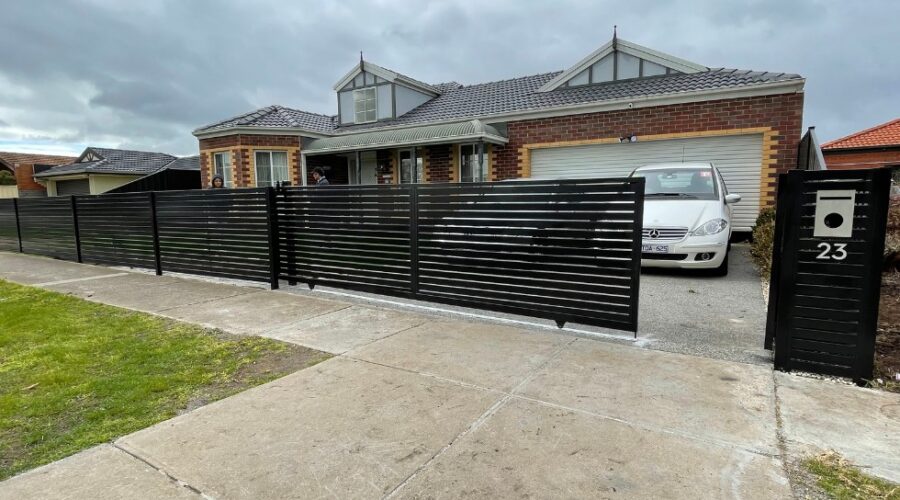 Automatic Sliding Gates - aluminium automatic sliding gate - fencing contractor in vic - fencing contractor near me - sliding gate installation in vic
