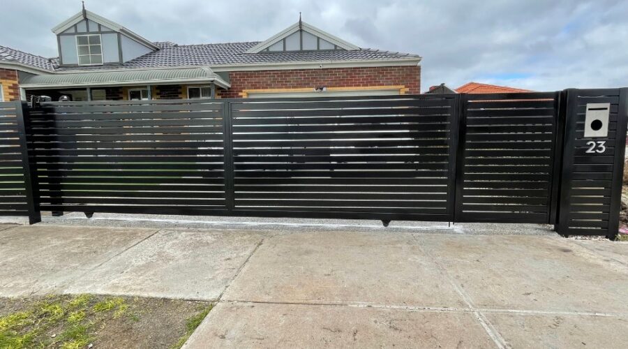 Automatic Sliding Gates - aluminium automatic sliding gate - fencing contractor in vic - fencing contractor near me - sliding gate installation in vic