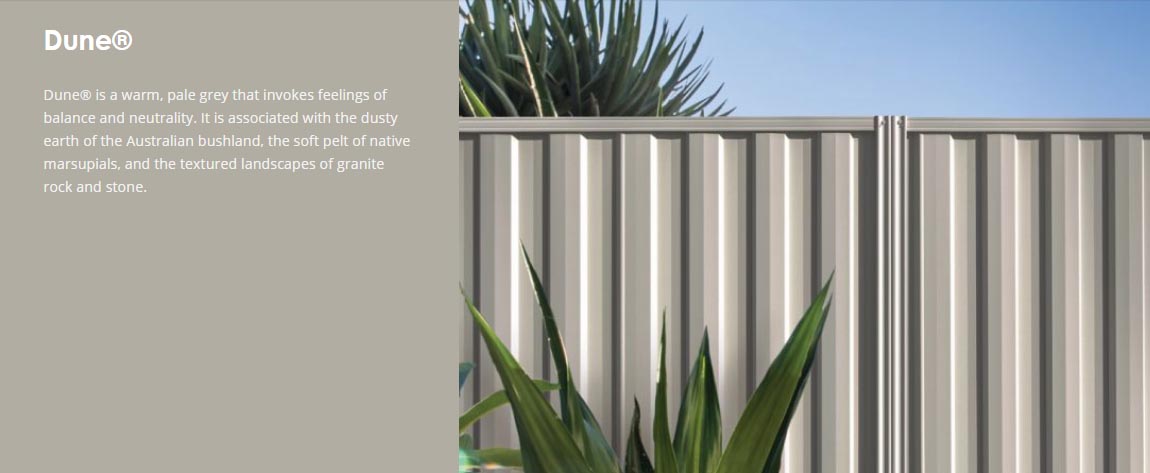 Colorbond fencing - Dune