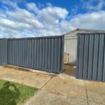 electric colorbond gate - Colourbond fence - best fencing contractor in Melbourne - steel fence - pentagon fencing and gates