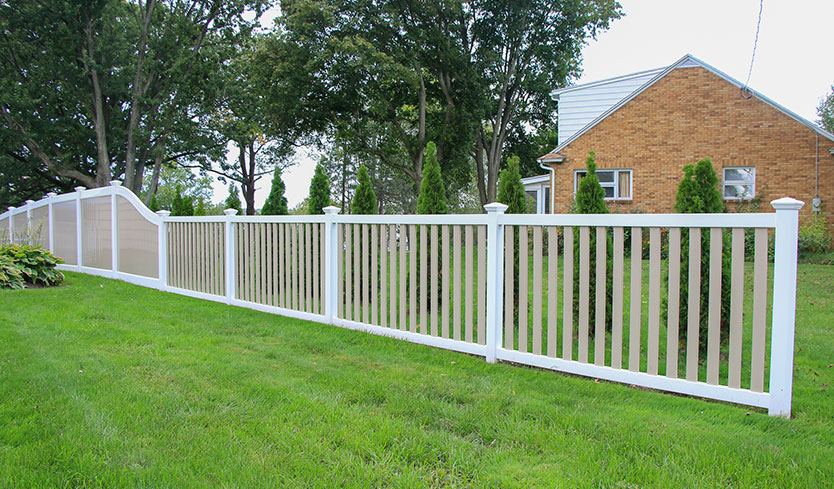 two tone vinyl fences