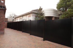 Aluminium vertical angled blade fencing installation near me