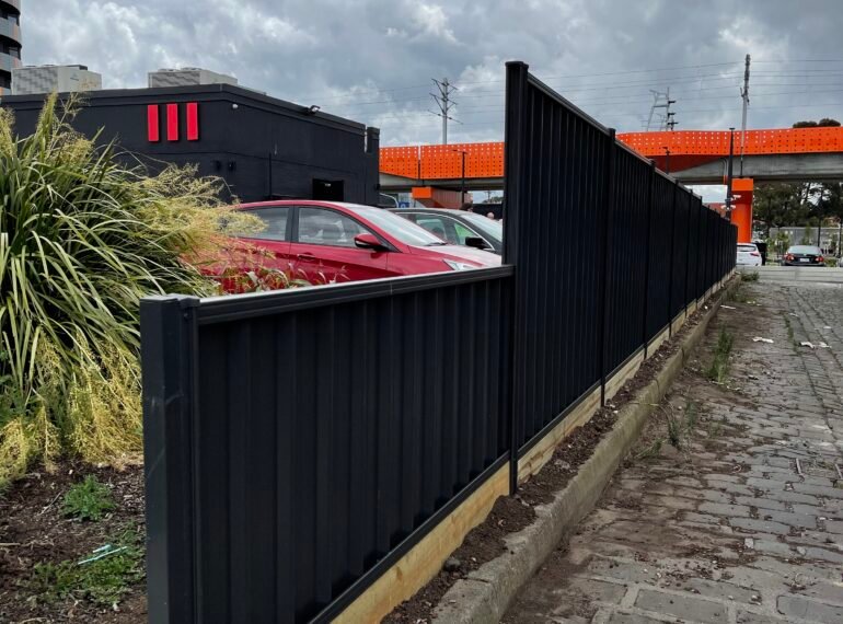 Commercial job Best fencing contractor in Melbourne colorbond fence and gates pentagon fencing and gates Fence Timber fence Steel fence