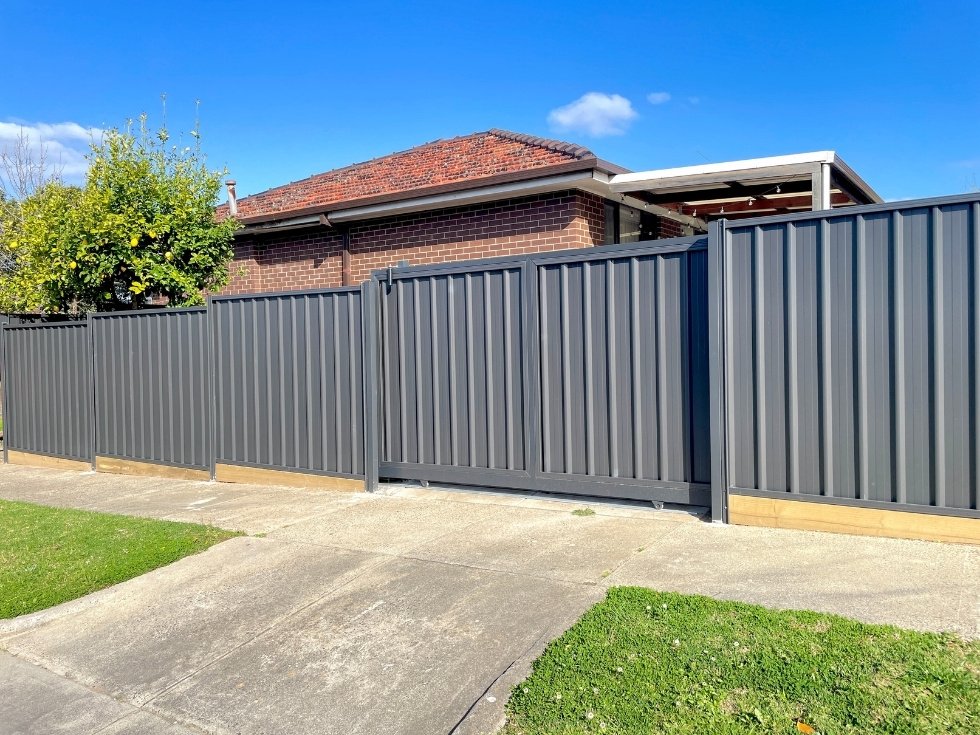 colorbond sliding gate installation in vic melbourne by Pentagon Fencing & Gates