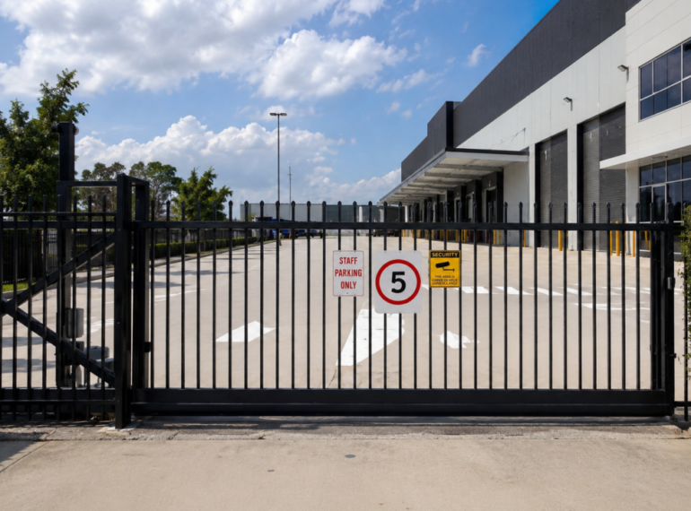 Cantilever Gates 1 Industrial pressed spear top fencing and sliding gate e1779685479318