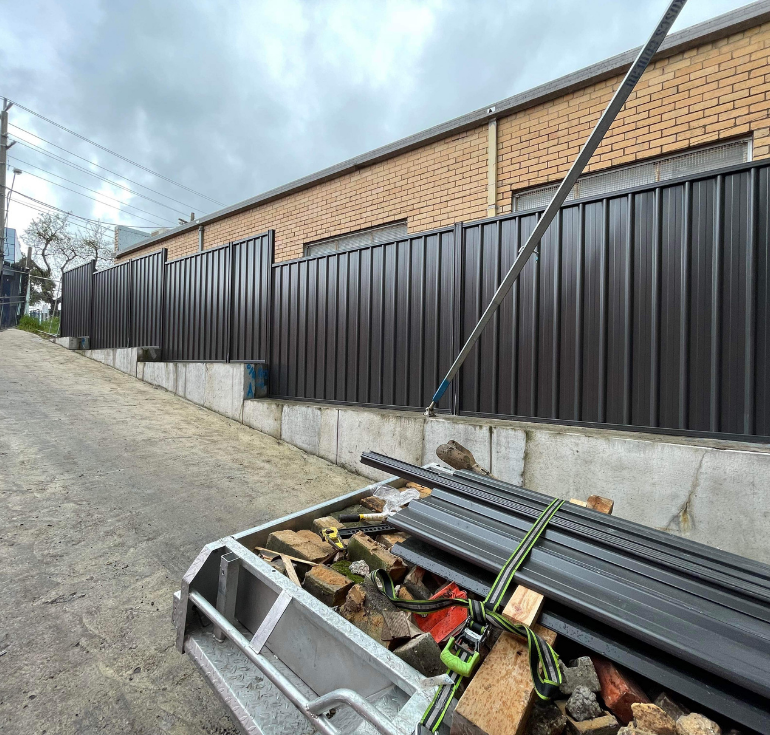 colorbond security fencing solution for a micro warehousing project in Preston, Melbourne VIC