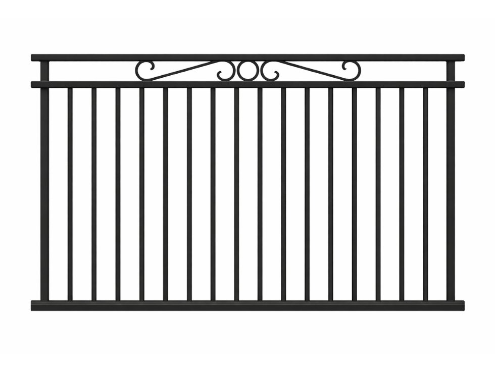 Steel Tubular Ring and Scroll Top Security Fencing