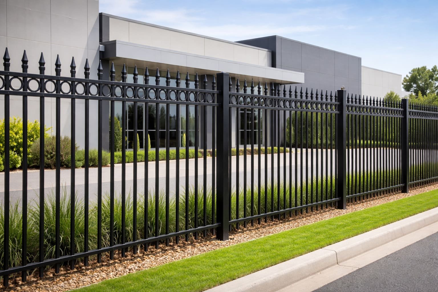 tubular steel or vertical bar fencing