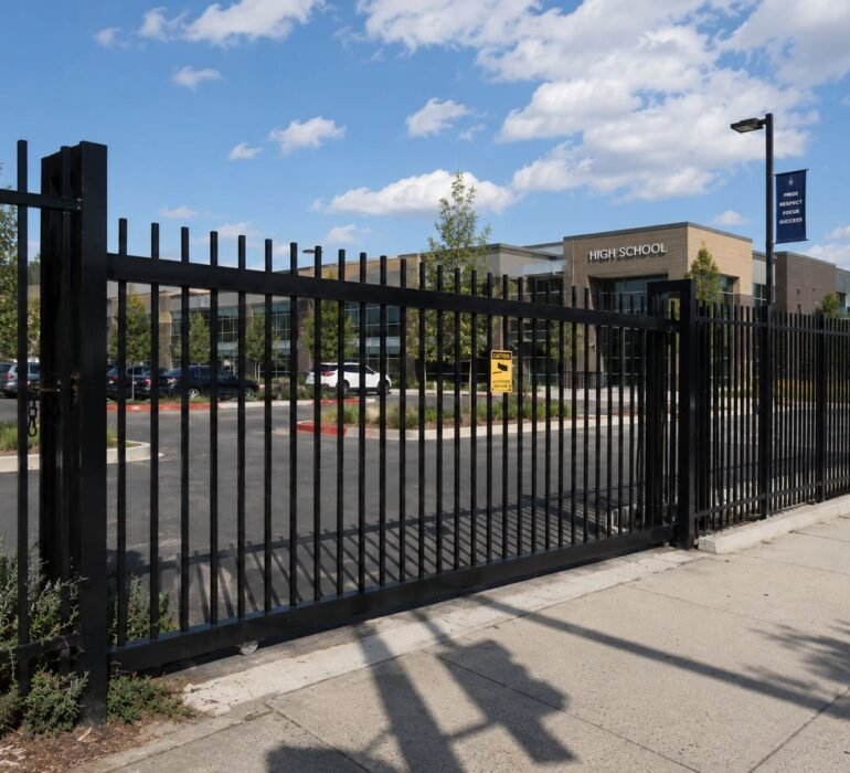 commercial rod top steel fencing melbourne