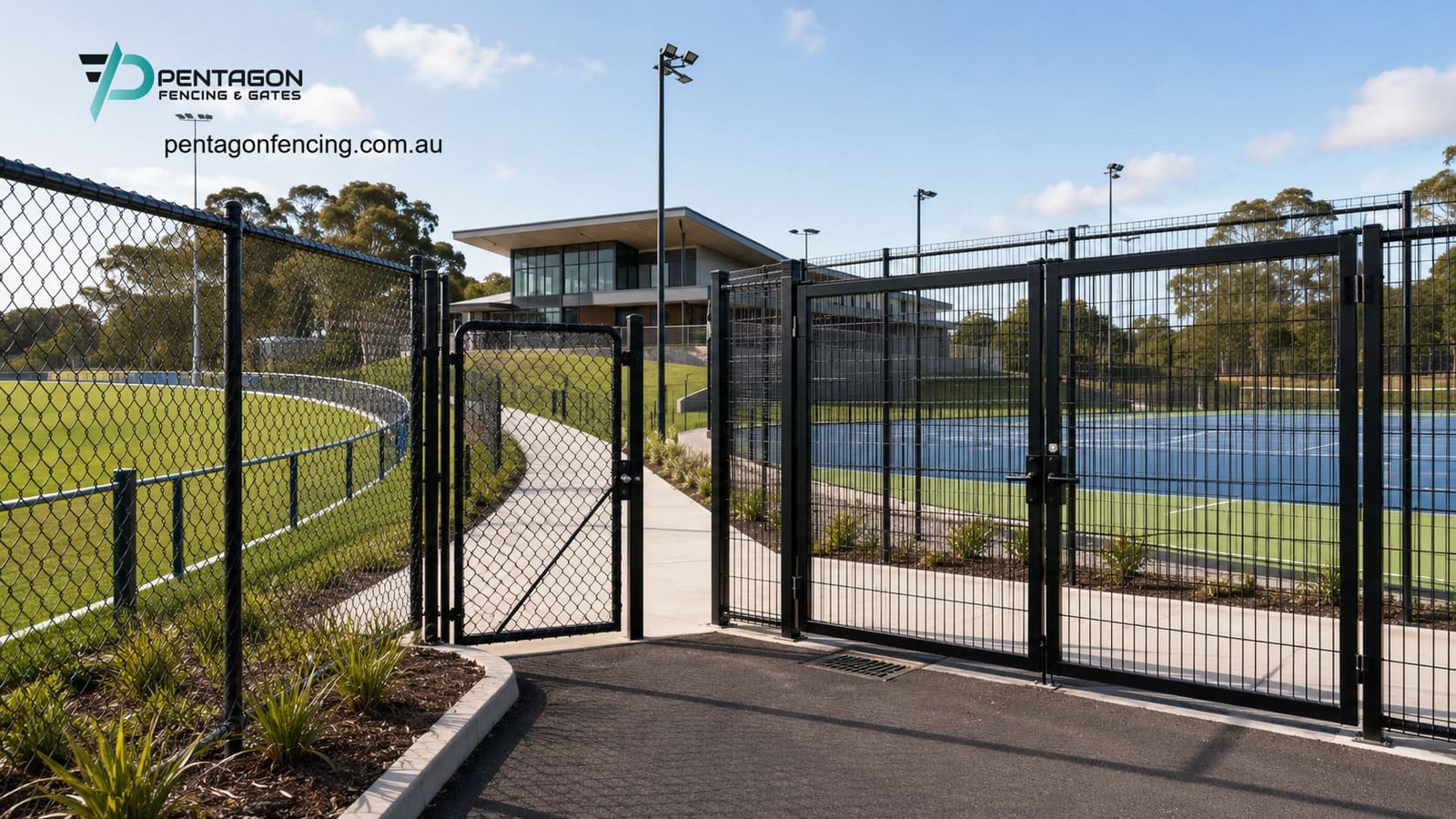 chain mesh sports facility fencing